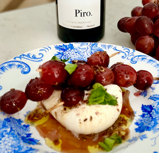 Creamy Burrata and Marinated Pan Seared Grapes