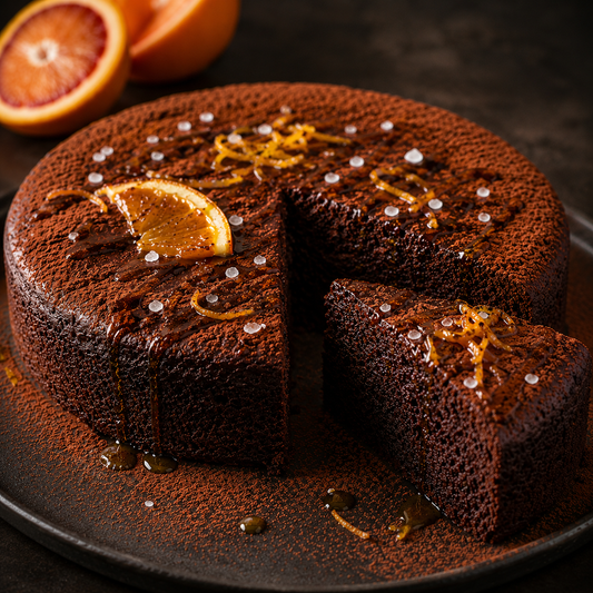 Zesty Vegan Chocolate Orange Olive Oil Cake