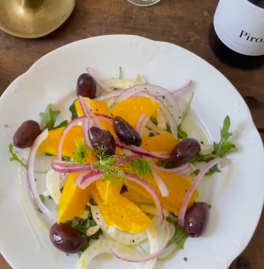 Orange, Fennel & Olive Salad with Lemon and Extra Virgin Olive Oil