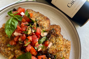 Pork Cutlets with Tomato Olive Salsa (Pork Milanese)