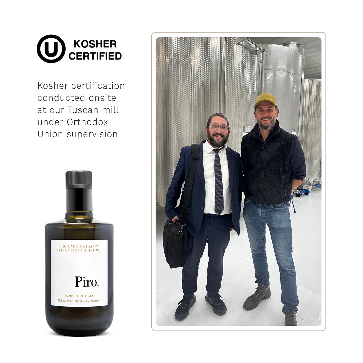 Kosher Certified Extra Virgin Olive Oil, fresh from Tuscany